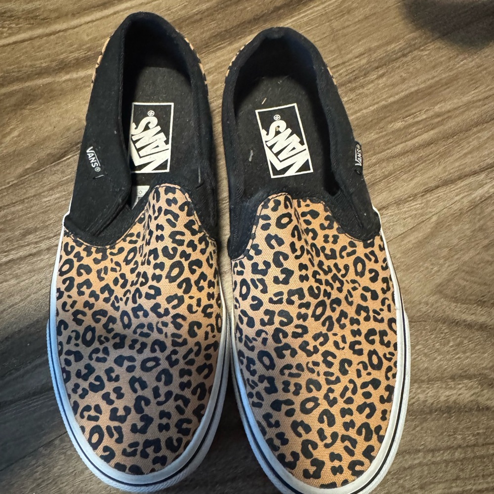 Vans Leopard Print Slip-On Sneakers
